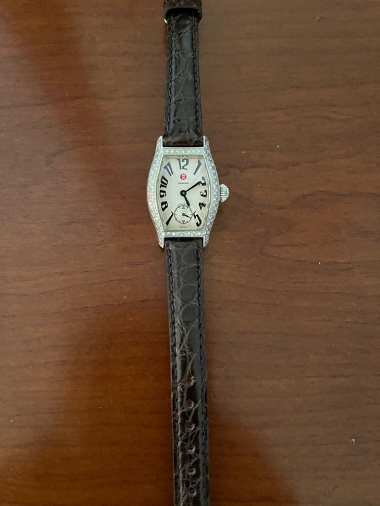 Michele Petite Coquette Diamond Watch, new battery & MW strap main image 8